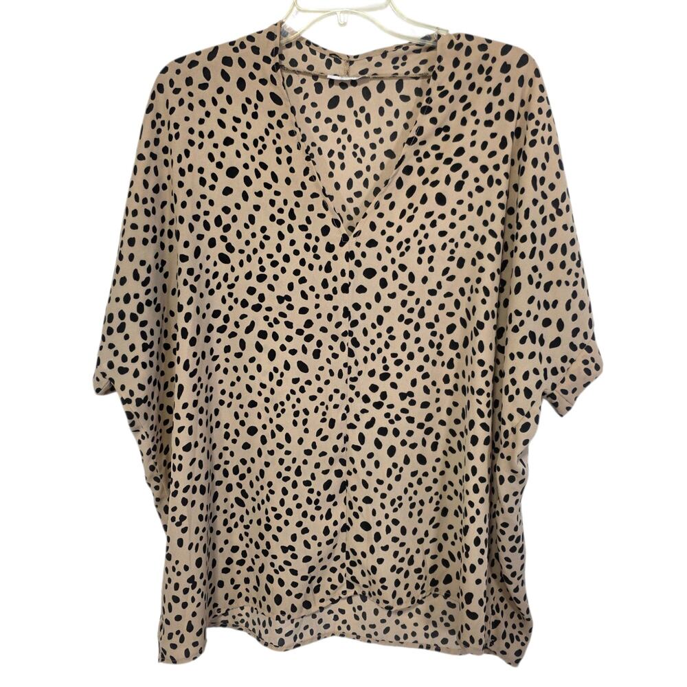 Jodifl Leopard Cheetah Print Oversized Blouse Large